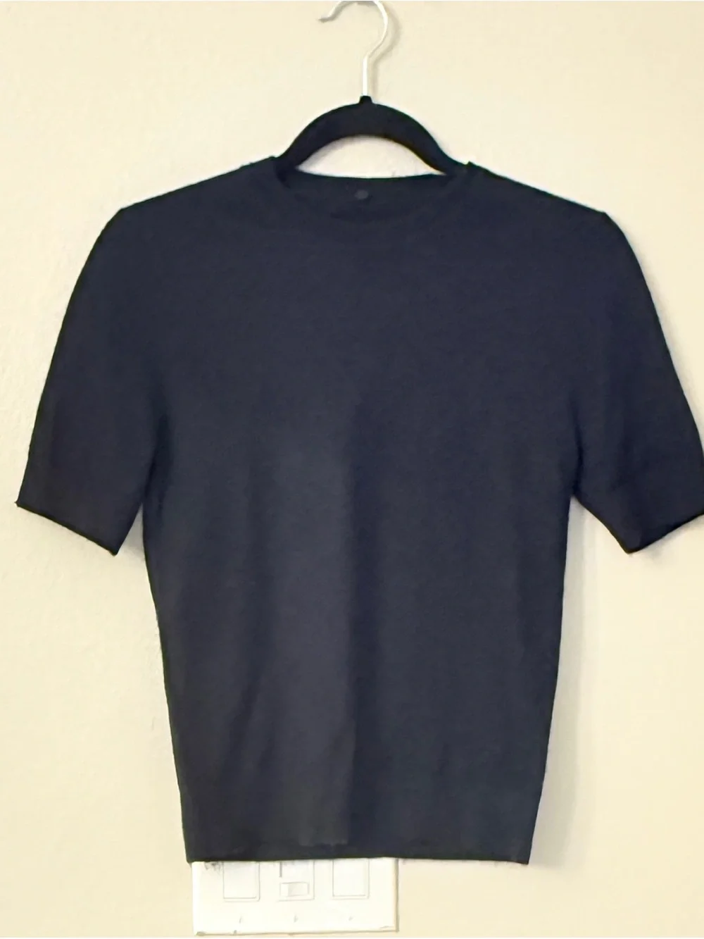Tory Burch Classic Navy  Short-Sleeve Women's Cashmere Sweater